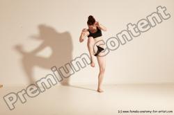 Underwear Martial art Woman White Moving poses Average long brown Dynamic poses Academic